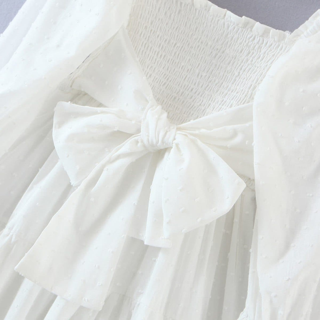 Boho Chic Clothing Casual SQUARE NECK RUFFLE MIDI DRESS