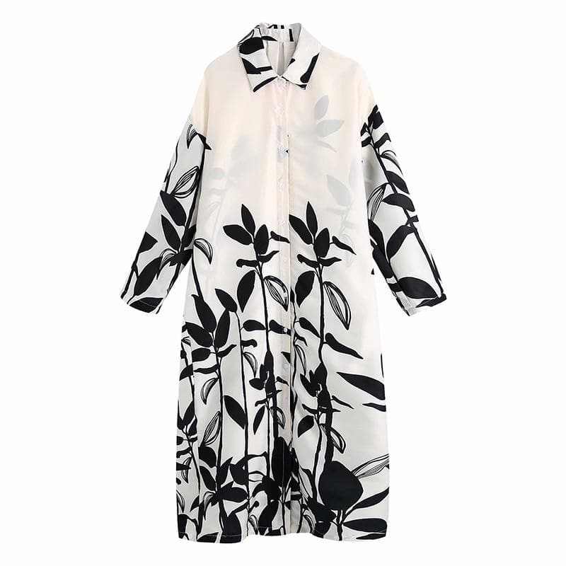 Boho Chic Clothing BAGGY LONG SLEEVE LOOSE MIDI DRESS Casual