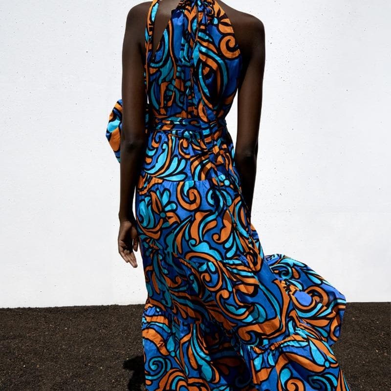 Boho Chic Clothing GEOMETRIC SLEEVELESS MIDI DRESS Casual
