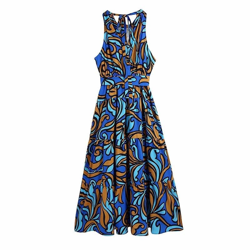 Boho Chic Clothing GEOMETRIC SLEEVELESS MIDI DRESS Casual