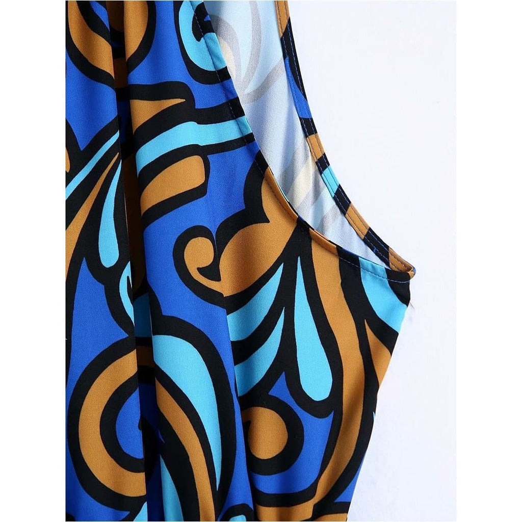 Boho Chic Clothing GEOMETRIC SLEEVELESS MIDI DRESS Casual